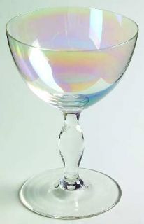 Unknown Crystal Unk1847 Liquor Cocktail   Iridescent Bowl, Bulbous Stem