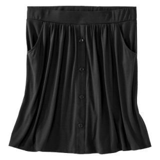Merona Womens Plus Size Front Pocket Knit Skirt   Black 4