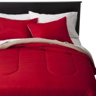 Room Essentials Reversible Solid Comforter   Red (Full/Queen)