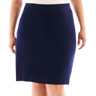 A.N.A Wide Waistband Knit Skirt   Plus, American Navy