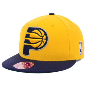 Indiana Pacers Mitchell and Ness NBA XL Logo 2 Tone Fitted Cap