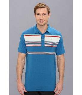 Travis Mathew Heatherton S/S Polo Mens Short Sleeve Knit (Blue)
