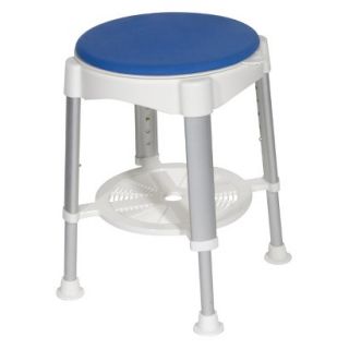 Drive Medical White/Blue Bath Stool with Rotating Seat   Standard