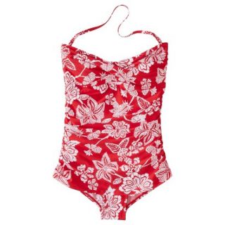Clean Water Womens 1 Piece Floral Swimsuit  Red XL