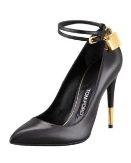 Womens Padlock Ankle Wrap Leather Pump   Tom Ford