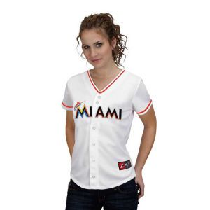 Miami Marlins Giancarlo Stanton Majestic MLB Womens Replica Player Jersey