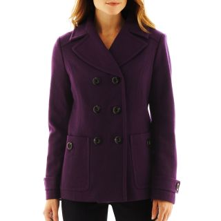 St. Johns Bay Classic Pea Coat, Purple