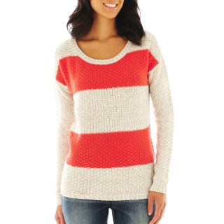 A.N.A Cable Sweater   Petite, Snowdrift/cayenne, Womens