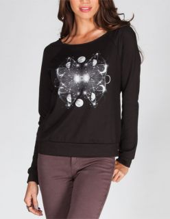 Moon Womens Sweatshirt Black In Sizes X Small, Medium, Large, X Large