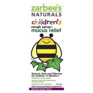 Zarbees Naturals Childrens Grape Cough Syrup + Mucus Relief   4 oz
