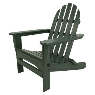 Polywood Classic Folding Patio Adirondack Chair   Green
