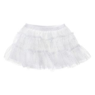 Cherokee Infant Toddler Girls Full Glitter Skirt   Fresh White 18 M