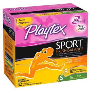 Playtex Sport Fresh Balance Regular/Super Absorbency Tampons   32 Count (16