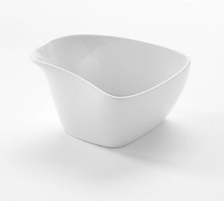 American Metalcraft 8 oz Square Slanted Bowl   White Porcelain