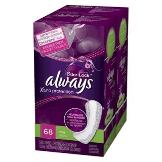 Always Xtra Protection Daily Liners, Extra Long, 68 count
