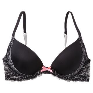 Xhilaration Juniors Padded With Lace Demi   Black 32A