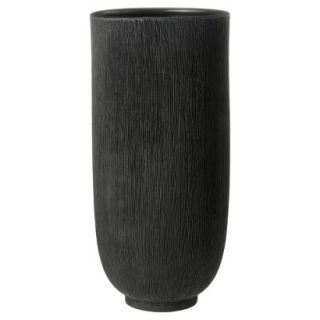Threshold Striated Ceramic Cup Vase   Black 11.8
