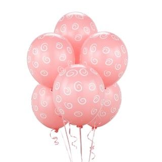 Pink with White Swirls Balloons