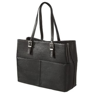 Merona Solid Saffiano Tote Handbag   Black