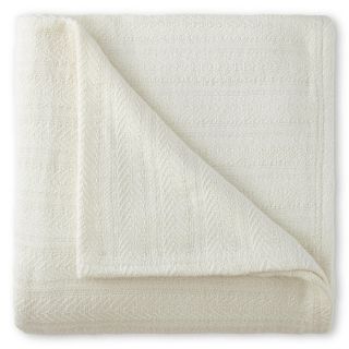 Vellux Cotton Blanket, Ecru