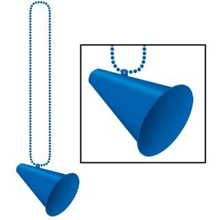 Beads with Megaphone Medallion   Blue