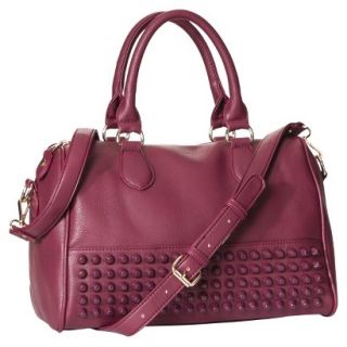 Moda Luxe Satchel Handbag with Removable Strap   Burgundy