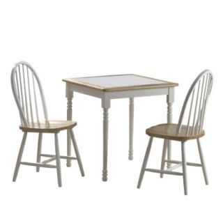 Dining Table Set Boraam Industries 3 Piece Dining Set   White/Natural