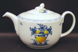 Vista Alegre Viana Teapot & Lid, Fine China Dinnerware   Blue & Yellow Designwhi