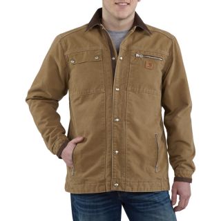 Sandstone Multi Pocket Quilt Lined Jacket   Frontier Brown, Medium, Model J285