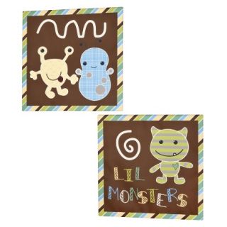 Cocalo Baby 2 Piece Canvas Art   Peek A Boo Monsters