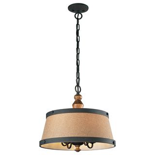 Hgtv Home Early American 4 light Colonial Maple/ Vintage Rust Pendant