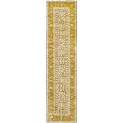 Handmade Majestic Beige/ Light Gold N. Z. Wool Rug (26 X 12)