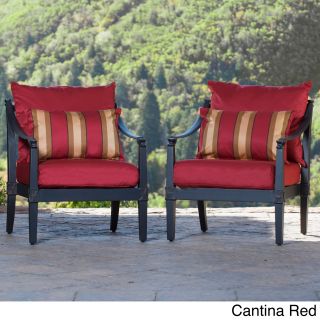 Rst Brands Astoria Aluminum Outdoor Club Chairs With Cushions (set Of 2) Red Size 2 Piece Sets