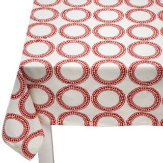 Room Essentials Circles Rectangle Tablecloth   Coral (60x104)