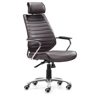 Zuo Enterprise Espresso High Back Leatherette Office Chair