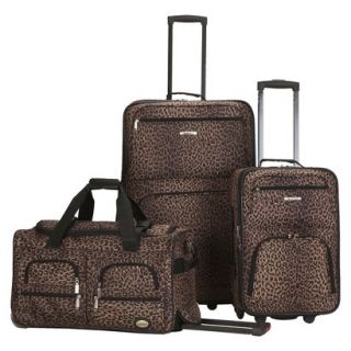 Rockland Spectra 3 pc .Expandable Rolling Luggage Set   Leopard