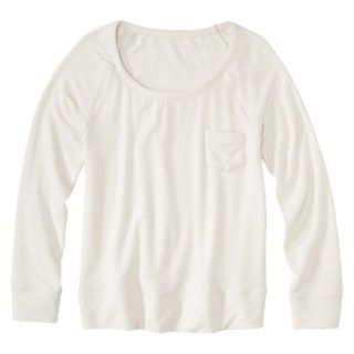 Merona Womens Plus Size Long Sleeve Sweatshirt   Cream 1