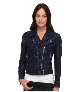 Versace Jeans Metallic Denim Jacket Womens Jacket (Navy)