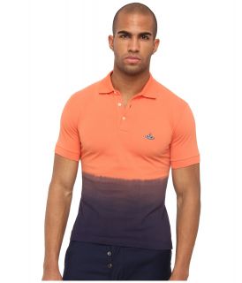 Vivienne Westwood MAN Dip Dye Pique Polo Mens Short Sleeve Pullover (Orange)