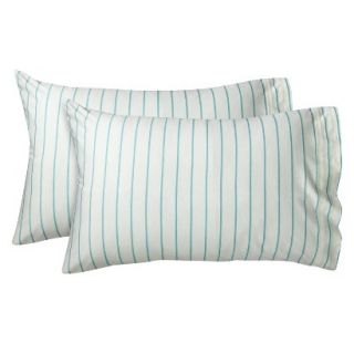Room Essentials Jersey Pillow Case Set   Aqua Stripe (Standard)