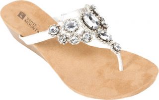 Womens White Mountain Chrysalis   White/Clear Jewels Sandals