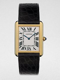 Cartier Tank Solo 18K Yellow Gold & Alligator Watch   No Color