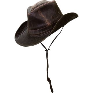 Weathered Cotton Outback Hat   Brown, Medium, Model MC127