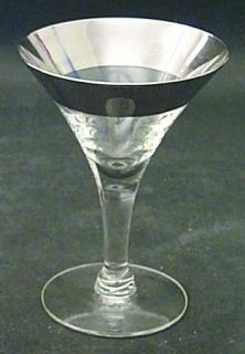 Dorothy Thorpe Silver Band Liquor Cocktail   Wide 1 Silver Band,V Shaped Bowl