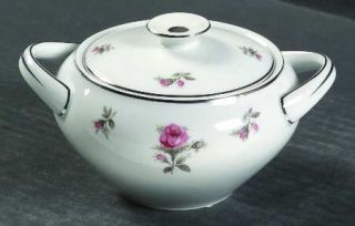 Meito Rosechintz Sugar Bowl & Lid, Fine China Dinnerware   Large & Small Roses