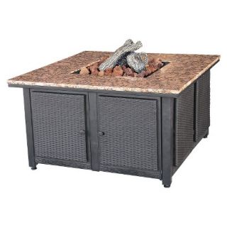 Propane Granite Firepit Table with Wicker Sides