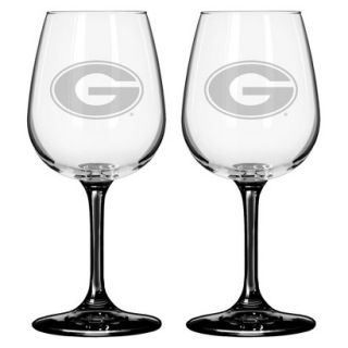 Boelter Brands NCAA 2 Pack Georgia Bulldogs Satin Etch Wine Glass   12 oz