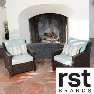 Rst Brands Rst Outdoor Bliss Patio Furniture Club Chairs (set Of 2) Blue Size 2 Piece Sets