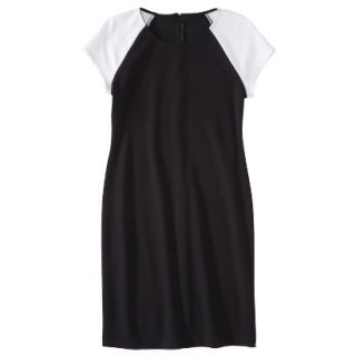 Mossimo Womens Colorblock Raglan Sleeve Dress   Black/White XL