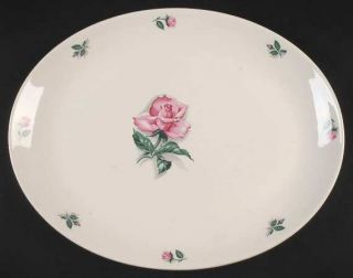 Household Institute Rhythm Rose 13 Oval Serving Platter, Fine China Dinnerware